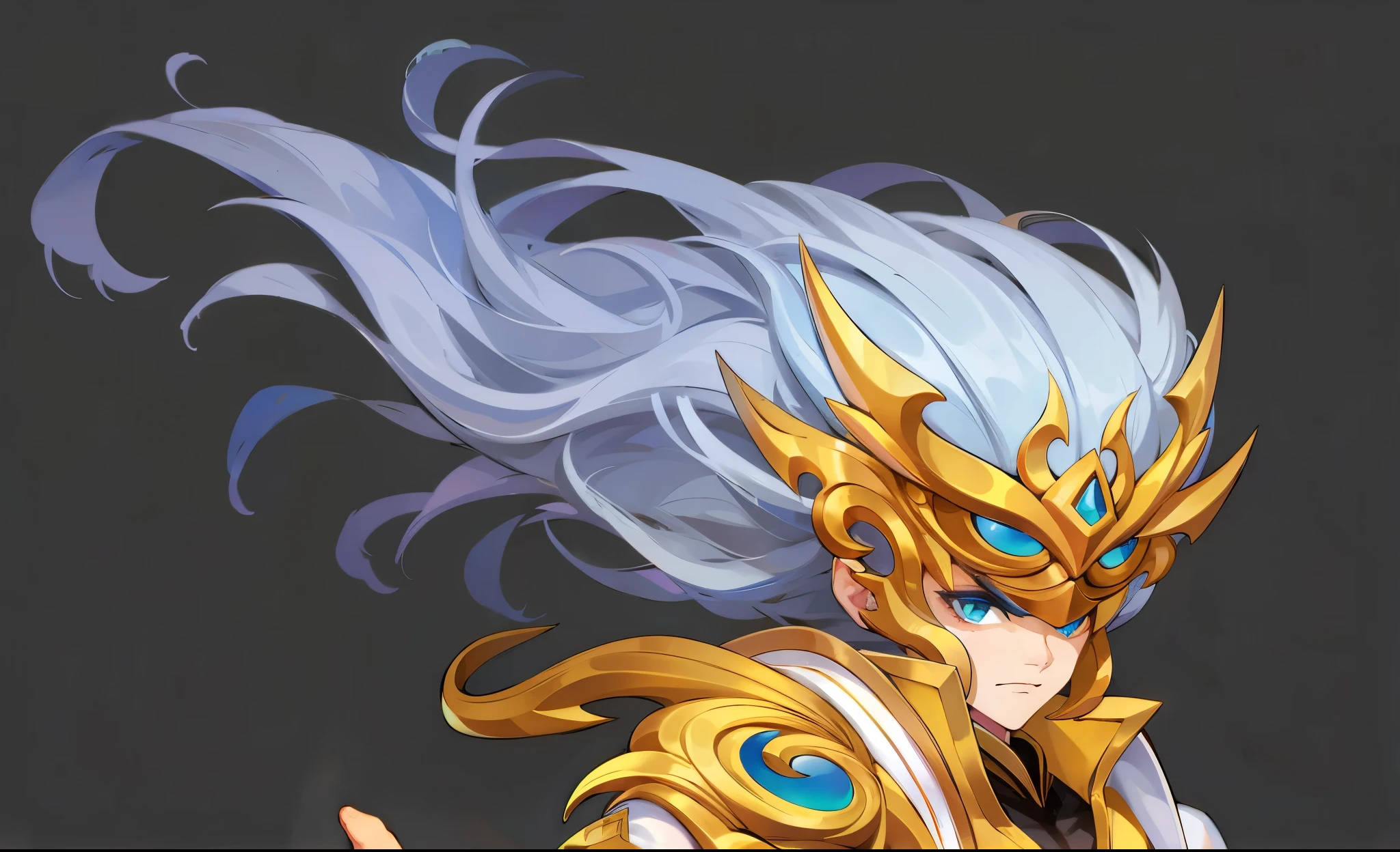 Long white hair、Full details,Fine hair,elegant,Swing with the wind,man