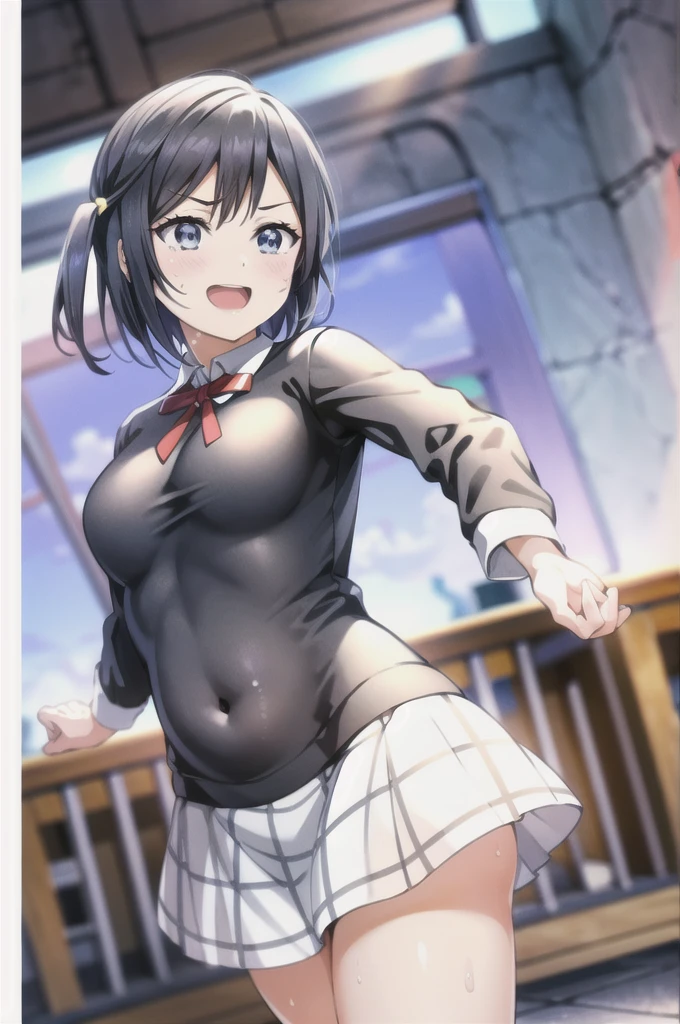 (Highest quality, masterpiece:1.2), One Girl, alone, anime, anime screencap, Ray Tracing, Global Illumination, ultra hi resolution picture, Bright colors, Cinematic Light, Lens flare, Light on the face, Glowing Eyes, Written boundary depth, Happy, Detailed Background, cute, straight,
Yuki Setuna, Diving Dress, belly button,short hair,Sweat from gas,Sweaty,Taki sweat