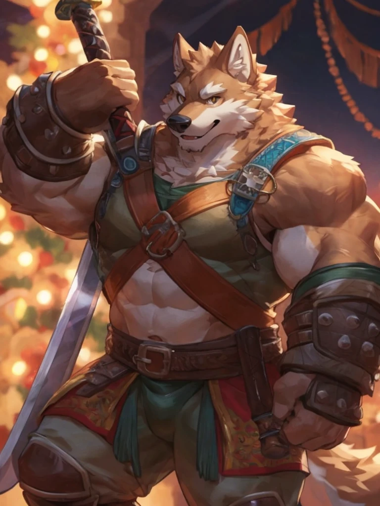 1. **type**:Wolf 2. **gender**:Male 3. **appearance**:Brown fur,Golden Eyes,thick physique 4. **Clothing and Decoration**:((Wearing mercenary clothing)),Carrying a huge sword on his back, #### Scenography 1. **background**:日本style的山間寺廟,寺廟周圍有Cherry tree和Stone lanterns 2. **detail**:Sakura petals falling in the air,Mountain peaks are faintly visible in the distance #### Text content 1. **theme**:Glory and Protection 2. **intonation**:Solemn and inspiring 3. **Sentence Structure**:`"Guard the Faith,"Defend the Glory"` #### 圖像style 1. **style**:Epic and traditional combined, 2. **tone**:Soft pinks combined with stately browns and golds,Highlighting the majesty of the samurai and the beauty of the cherry blossoms #### 其他detail 1. **Posture and expression**: - bear standing in front of temple,Hold a greatsword,firm eyes,Show protection and determination 2. **background元素**: - 日本style的寺廟,Cherry tree,Stone lanterns,Falling cherry blossom petals,distant mountain peaks ### final design 1. **role conception** - **Wolf**:Brown fur,Golden Eyes,thick physique。穿著Wearing mercenary clothing,Carrying a huge sword on his back,。 2. **Scenography** - **background**:日本style的山間寺廟,寺廟周圍有Cherry tree和Stone lanterns。Sakura petals falling in the air,Mountain peaks are faintly visible in the distance。 3. **Text content** - below or above the diagram,Written in a solemn and inspiring font:`"Guard the Faith,"Defend the Glory"` ### Image design recommends that you use design software(Like Photoshop、Procreate等)To realize this picture。The following are specific step-by-step recommendations: 1. **background創建**:畫出日本style的山間寺廟background,包括Cherry tree、Stone lanterns、Falling cherry blossom petals和distant mountain peaks。 2. **character drawing**:Draw male bear character according to description,特別注意武士鎧甲和巨劍的detail。 3. **Posture and expression**:bear standing in front of temple,Hold a greatsword,firm eyes,Show protection and determination。 4. **Add text**:Choose the right location,使用莊嚴和鼓舞的字體將Text content`"Guard the Faith,"Defend the Glory"`Add to diagram。Sky Demon