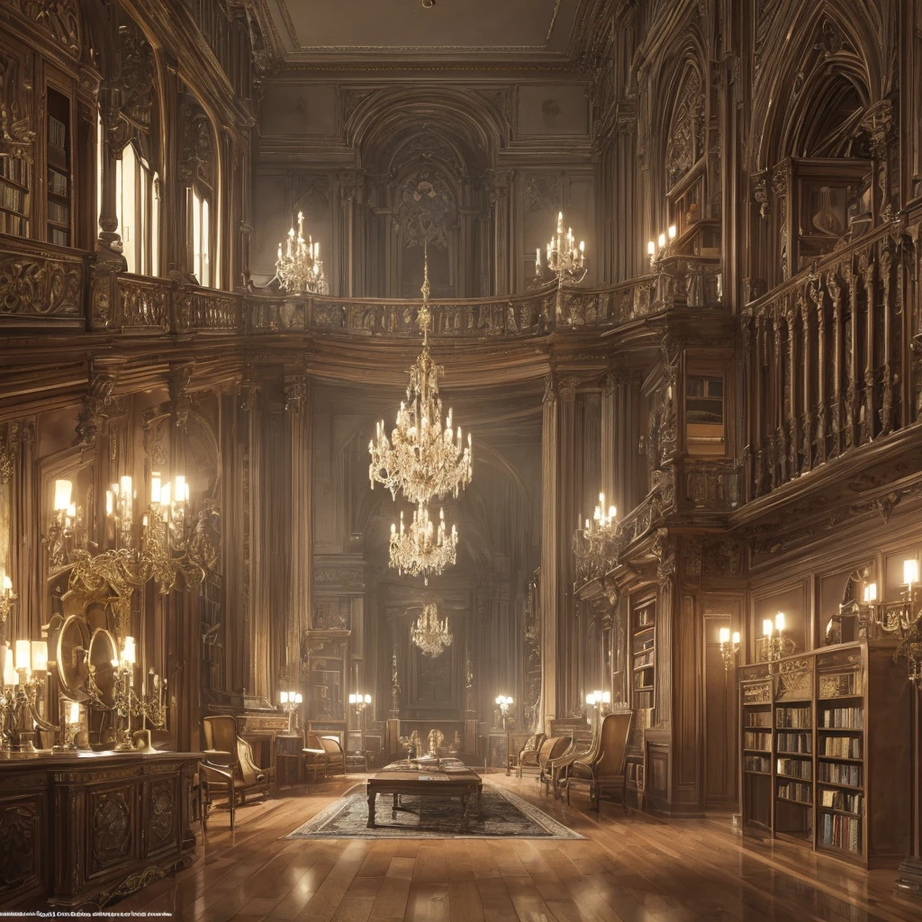 a dark and gloomy government official's office, ornate and gothic architecture, detailed wooden furniture, dim lighting, ominous atmosphere, (best quality,4k,8k,highres,masterpiece:1.2),ultra-detailed,(realistic,photorealistic,photo-realistic:1.37),dark moody tones,dramatic lighting,intricate details,gothic fantasy,dramatic shadows,ornate decor,antique furniture,candles,candelabra,dusty bookshelves,old books,mysterious and foreboding