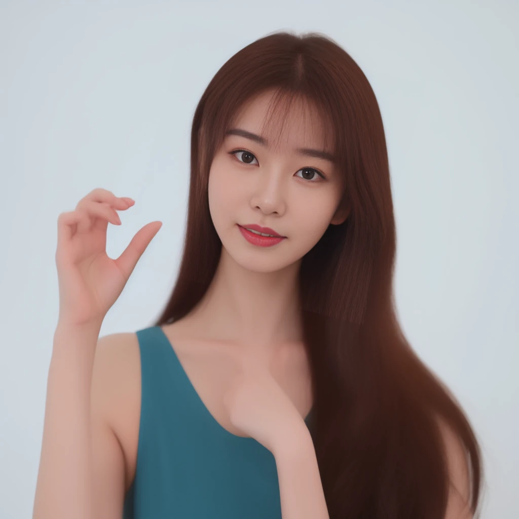 There is a woman making a peace sign with both hands., young Asian woman, beautiful young Korean women, Korean women, Long haired asian girl, Graceful smile pose, young asian girl, a young Asian woman, Professional Profile Photo, beautiful young Asian woman, beautiful south Korean women, gorgeous young Korean women, Asian woman, Chinese women, High-quality portraits