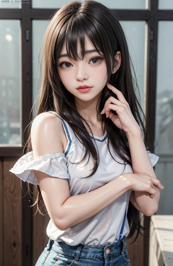 (最高qualityのディテール)、Practical、8K Ultra HD、high resolution、(A girl:1.2),(Fatal Beauty,Glamorous beauty) ,(Flexible and powerful physique),(Sensual charm),(Mysterious charm:1.1),(Charming silhouette),The 超detailedな、高qualityのテクスチャ、Intricate details、detailed、非常にdetailedなCG、高qualityの影、detailed 美しく繊細な顔、detailed 美しく繊細な目、Written border depth、Ray Tracing、20th Generation、Cute K-pop Girls、(The face of Ulsan, South Korea)、Thin face、(URZAN-6500-v1.1:0.6)、Purebred face_v1、Glowing eyes、Perfect body、 Viewer display、(最高qualityのディテール:1.2)、Practical、8K Ultra HD、high resolution、woman closeup， Realistic girl rendering, 8k Artistic german bokeh, Enchanting girl, Real Girl, Gurwitz, Gurwitz-style Artwork, Girls role play, Practical 3D style, CGStation hot topics,, 8K Portrait Rendering,（，：1.4），(Girl with sparkling eyes:1.2)、The 超detailedな、高qualityのテクスチャ、Intricate details、detailed、非常にdetailedなCG、高qualityの影、detailed 美しく繊細な顔、detailed 美しく繊細な目、Written border depth、Ray Tracing、20th Generation、Cute K-pop Girls、(The face of Ulsan, South Korea)、Thin face、(URZAN-6500-v1.1:0.6)、cheek、Glossy lips、、high resolution, Best image quality, 最高quality, Practical, 超detailedな, Photo real, 4K 8K Ultra HD Full Color RAW Photos, Fujifilm(medium format), Hasselblad, Carl Zeiss, Incredible dynamic range photography(Utilities_Art：Smooth-768:1.1),high resolution, High pixel count, 明確なdetailed, Clear images, Natural color reproduction, Noise Reduction, High fidelity, quality, Software Improvements, upgrade, optimization, Professional-grade retouching,