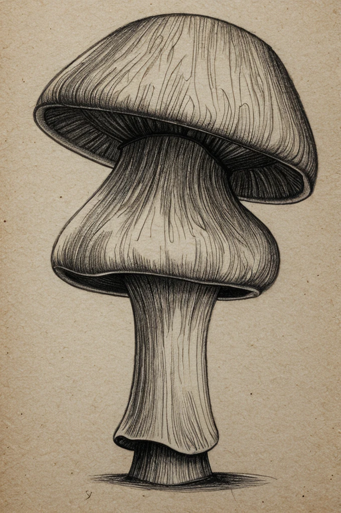 mushroom with mouth dark drawing