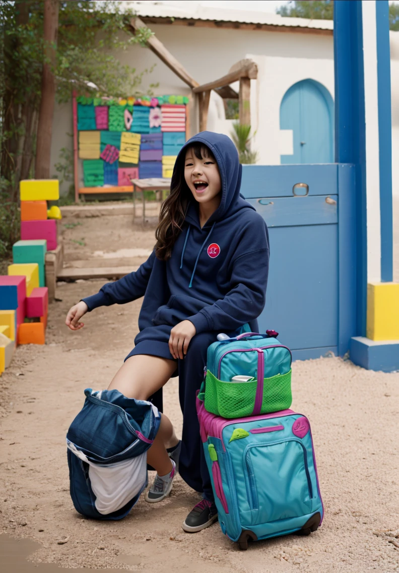 masterpiece,1girl,solo ,heart-shaped pupils,open mouth,hoodie,,  stationary restraints,