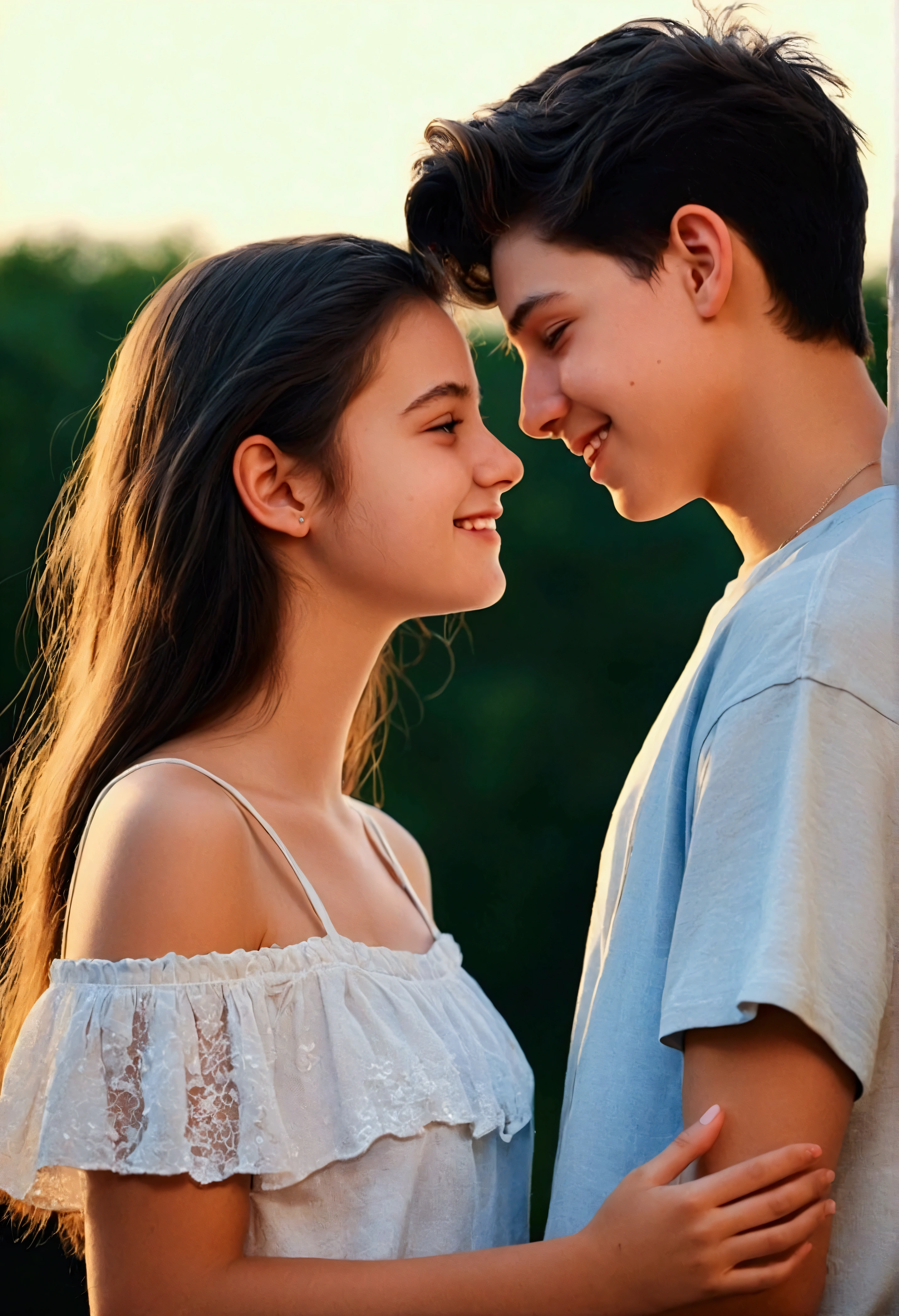 In love, boy and girl, 18 years old, happy, happy