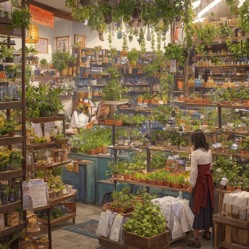 Shop Keznina Nevarmo* Called "Herbs of the Mother of Souls" lurking on one of the streets. Customers, more likely, will feel it even before, as soon as they see: flowering plants and aromatic herbs, decorating the store, gives the whole street a pleasant aroma. Everyone has it, who asks about the store, one gets a good impression of its owner, tengu and the famous pharasmit. Keznin is especially famous for its herbs, helping during childbirth and relieving pain during death; povituhi, alchemists and healers from Litran and other cities often come to Keznin's shop for supplies. Keznin - fussy, a fashionably dressed tengu with sharp eyes and an encyclopedic knowledge of herbs. He is especially fascinated by spirals, as they evoke in his memory the spiral symbol of Pharasma. Much of Keznin's furnishings bear repeating spiral patterns. He loves to talk about it, that everything doesn't move in circles, and in a spiral, undergoing constant change, which are similar, but never repeated exactly.