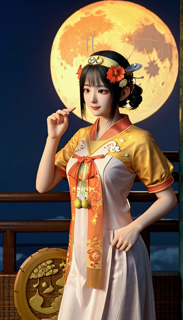 Mid-Autumn Festival moon cakes, digital art, 3d render