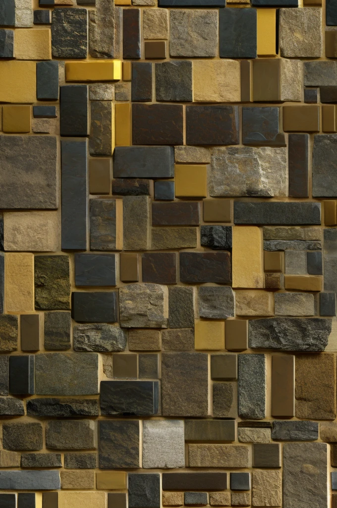 389^(3), a wall made of rectangoular blocks of stone, the blocks are similar in dimensions,((polished stone)), realistic,(( dark basaltic stone)),((dark red venatures)),((dark yellow sfumatures)),(( realistic colour)), geometrical design,photographic,ultra high resolution,hyperdetailed, masterpiece, 3d modelling, digital art.
