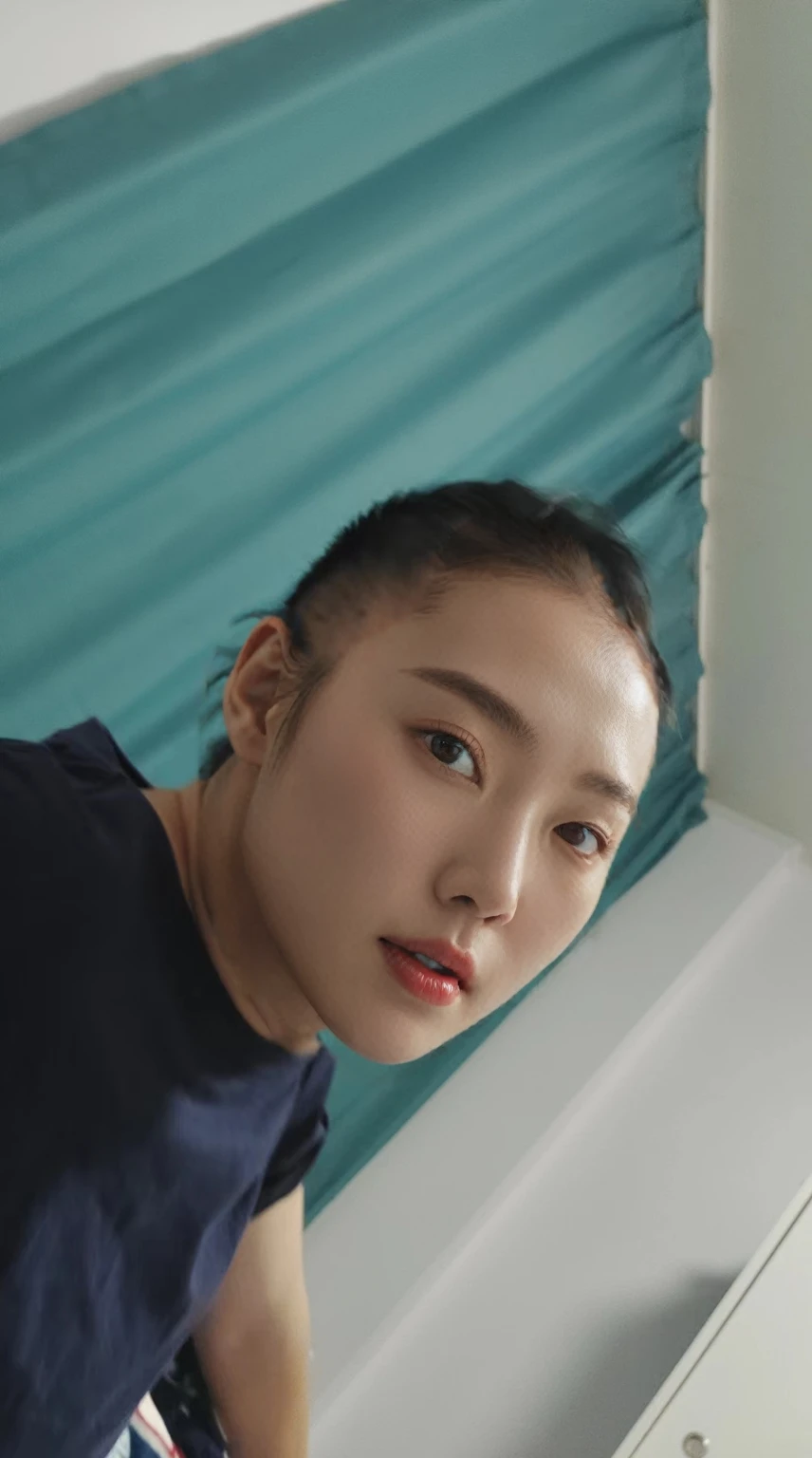 best quality, 8K, masterpiece, (portrait: 1.3), (Photo-realistic:1.4), (Surrealism:1.4), Clear focus, Looking at the audience, (Smoother lighting:1.1), (Improve lighting quality:0.9), Realistic lighting, Backlight, There is light on the face, Ray Tracing, (Bright Lights:1.2), (quality improvement:1.4), Crisp details, (Highest quality real texture skin:1.4), finely detailed Eye, Black_Eye, Delicate face, 25-year-old Korean woman, (White official_shirt:1.4), (Create an image that keeps the original base model&#39;s hairstyle:1.5)