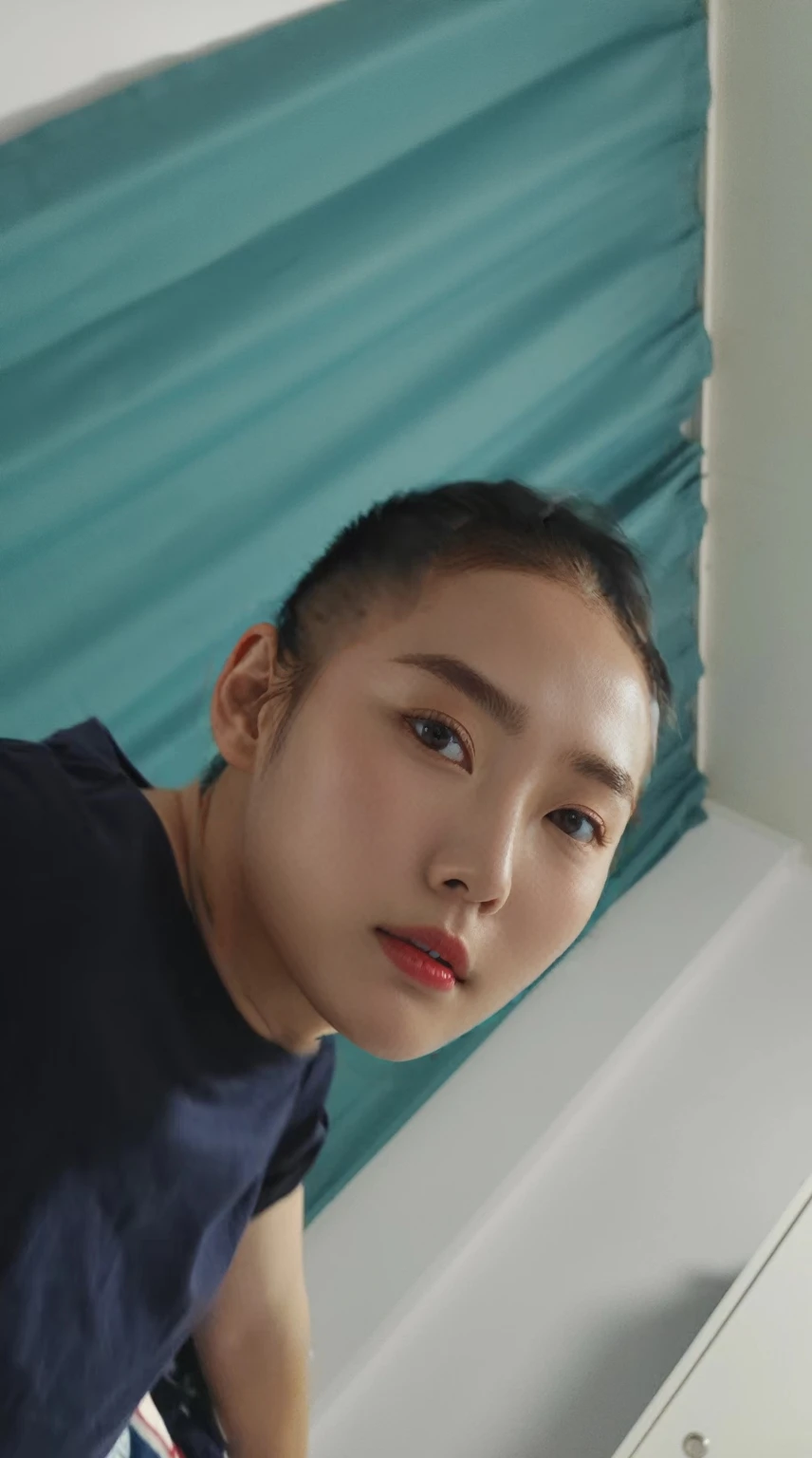best quality, 8K, masterpiece, (portrait: 1.3), (Photo-realistic:1.4), (Surrealism:1.4), Clear focus, Looking at the audience, (Smoother lighting:1.1), (Improve lighting quality:0.9), Realistic lighting, Backlight, There is light on the face, Ray Tracing, (Bright Lights:1.2), (quality improvement:1.4), Crisp details, (Highest quality real texture skin:1.4), finely detailed Eye, Black_Eye, Delicate face, 25-year-old Korean woman, (White official_shirt:1.4), (Create an image that keeps the original base model's hairstyle:1.5)