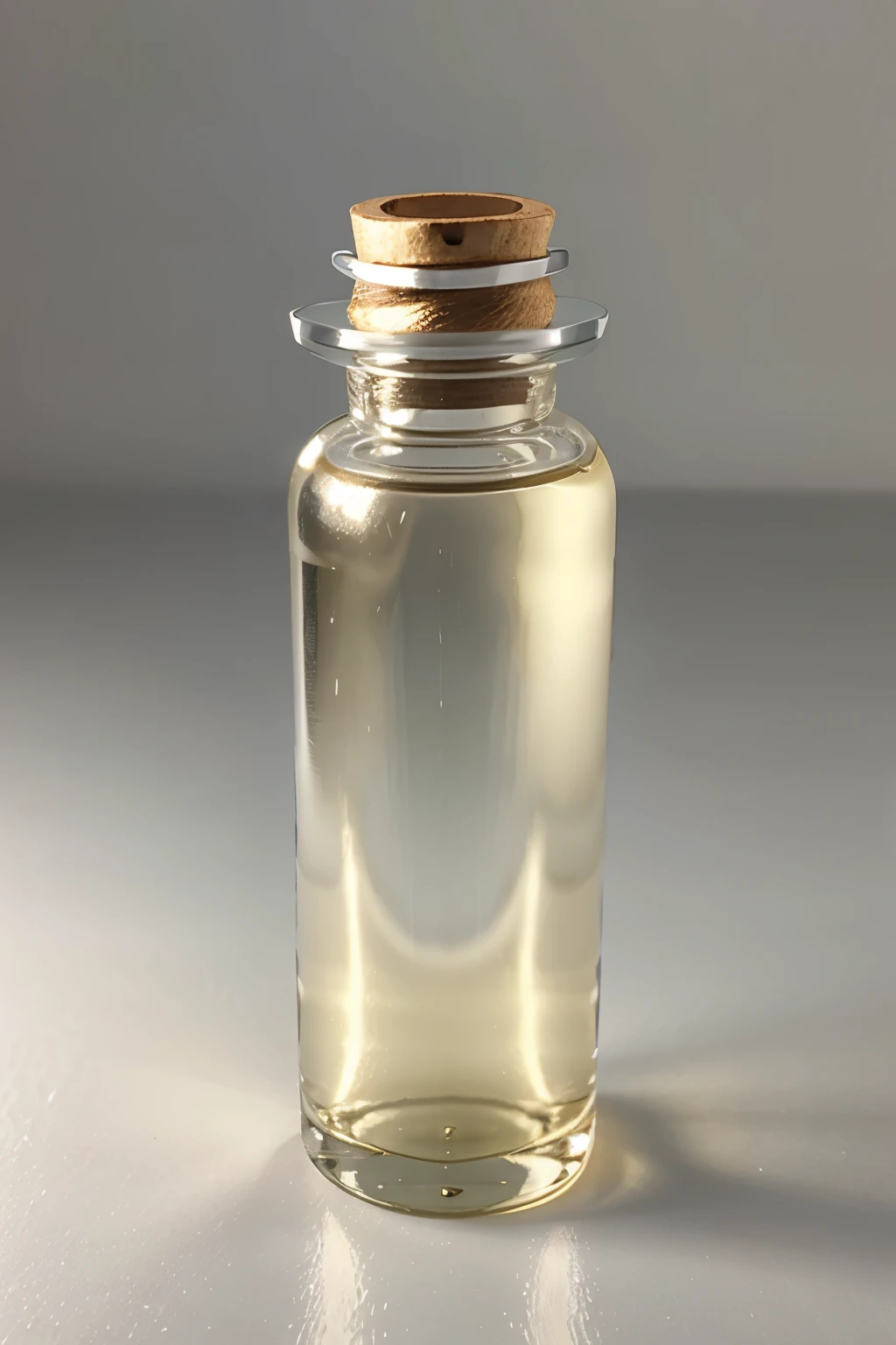 Woman with shiny and long hair with white hair oil bottle, bottle should be small