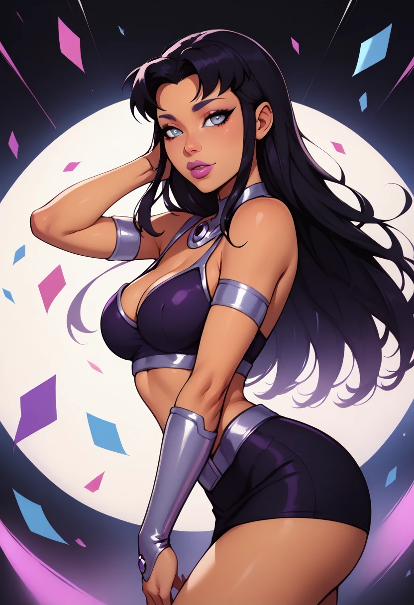 Masterpiece, Excellent, 1girl, solo, complex details, color diffusion, comic book, anime, marvel, DC, catgirl, dark skin, ebony, brown skin, dark-skinned female, thighs, cat ears, dark hair, black hair, braids, dreadlocks, braided hair, purple eyes, skimpy attire, epic attire, assassin, badass, deadly but sexy, trending, demon, goddess, Super Villain