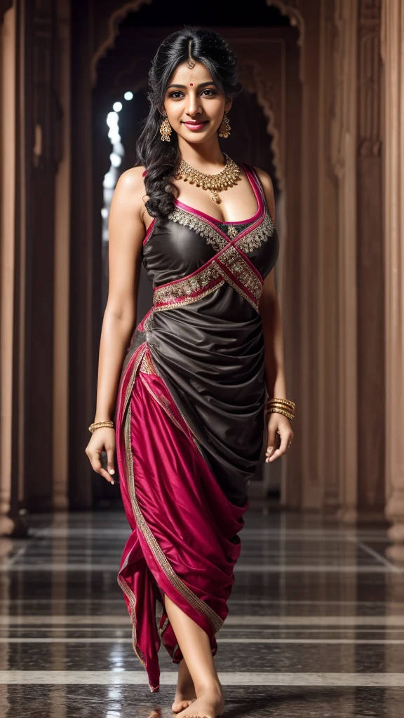 Best quality, masterpiece, high_res, indian girl, hair decoration, necklace, jewelry, beautiful detailed face, gray eyes, red full lips, big smile, face makeup, black hair,
Long Hair, Panjabi dress, High Wear, Full Body Cover, Tight Dress, Full Body Detailed, indian Effect, Multiplicity, Realistic Photos, Edge Lighting, Two-Tone Lighting, (High Detail Skin: 1.2), 8K UHD, DSLR, Soft Lighting, High Quality, Volumetric Lighting, Candid, Photography, High Resolution, 4K, 8K, Bokeh, Ridiculous, biggest breasts, wide waist, wearing panjabi dress very very healthy, very fatty girl, A lone wanderer walking on Indian Street, barefoot, professional ballet movements, a butterfly on the fingertip, captivating, water splashing, chiaroscuro, minimalist, evocative, clean background
