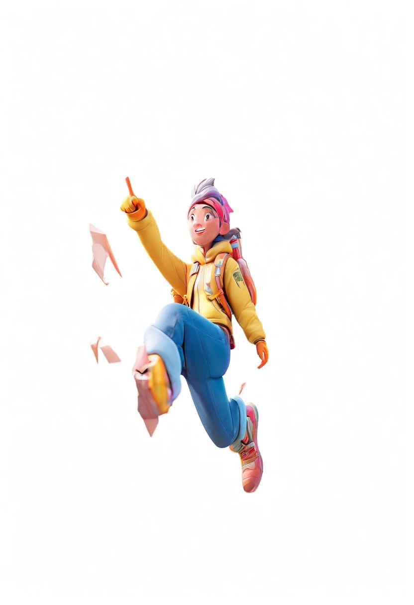 Close-up of a person carrying a backpack, 3D Characters, high detail iconic character, official art works, Colored zbrush rendering, 3D Model, posture, official render