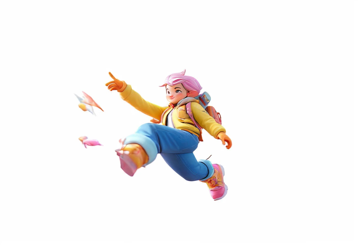 Close-up of a person carrying a backpack, 3D Characters, high detail iconic character, official art works, Colored zbrush rendering, 3D Model, posture, official render
