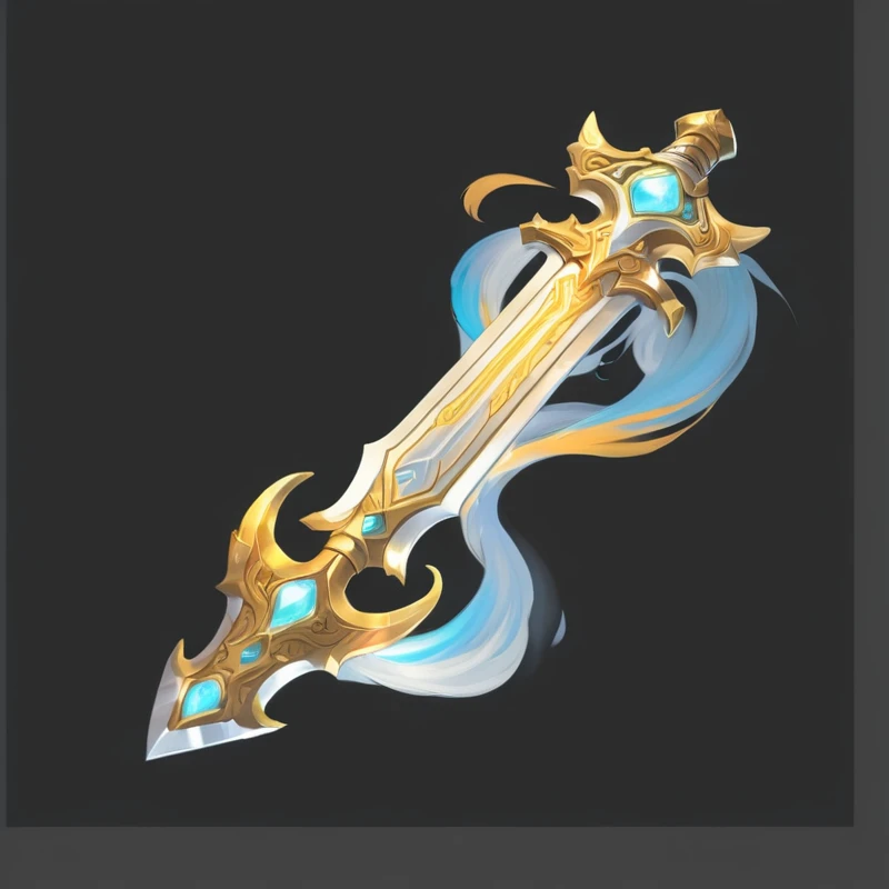 There is a very long sword on a black background,The hilt is golden, Fantasy weapons, Fantasy RPG Weapon Art, Intricate Fantasy Spear, epic Fantasy weapons art, Sword weapons, The style of the Ghost Slayer Blade, Weapon Design, World of Warcraft Blizzard Weapon Art, Weapon concept art, Role Playing Game Items, Sword Design, Beautiful sword, Fantasy Sword, Fantasy Blade, Fantasy Sword of warrior