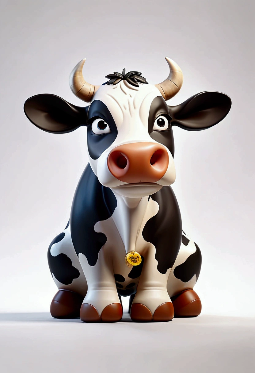 paracolorear, a cow, strong lines, monochrome, minimalist, white background, high contrast, simplistic,
