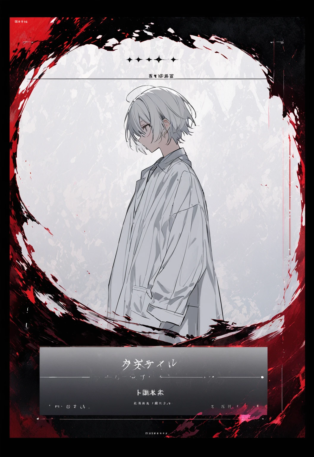 A modern minimalist style blank character profile,Leave a square blank space in the middle。Applicable to card UI。
