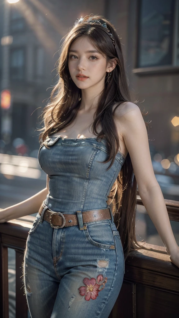 Best quality, masterpiece, super detailed high resolution, (realistic: 1.4), watercolor style, illustration, dazzling background color,, 1 Girl Holding Weapon, (Solo Exhibition: 1.2), (Denim Lens: 1.2), (Hair Crown: 1.2), Chinese Dunhuang Traditional Costume, No Straps, (Red Eyeliner: 1.2), (: 1.4), Earrings, Dynamic Angle, Opera House, messy_long_hair, Ink, Movie Lights, lens_flare, Velvet, Chrysanthemum, Tassels, Ribbons, Color Embroidery,