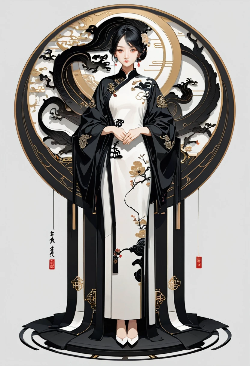 Vector Art full body, Minimalism, Chinese, masterpiece, best quality, Perfect composition, very aesthetic, Extremely detailed, Intricate details, professional, Official Art, representative work, full of details, Various poses and expressions, Very detailed, depth, Many parts, 8K resolution