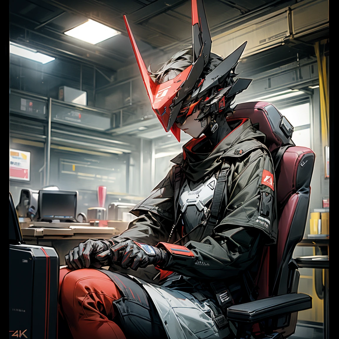 Sterioplays gaming mask sitting in gaming chairs , 4k ,hdr
