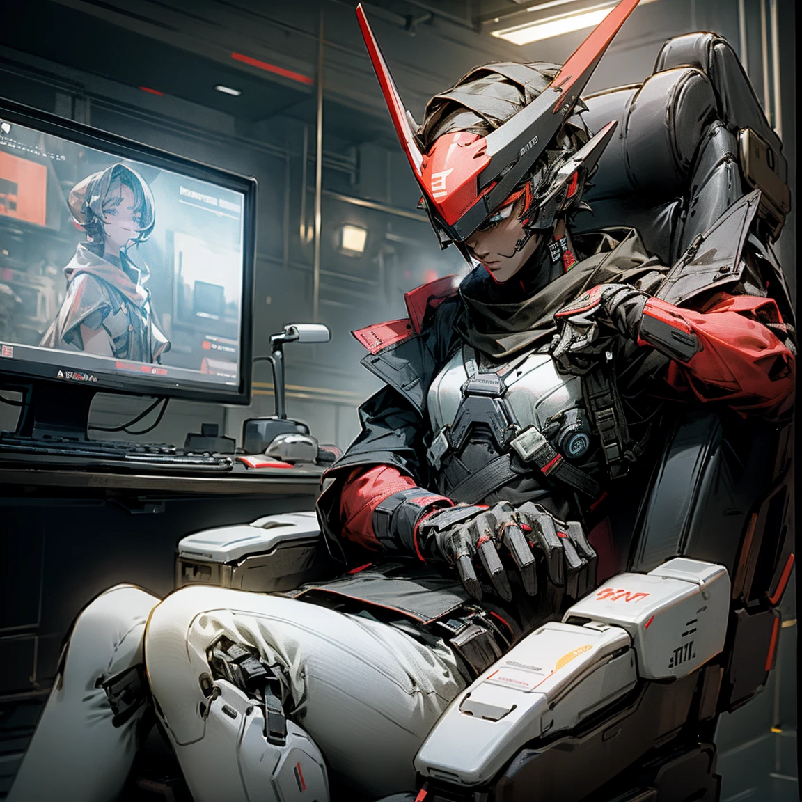Sterioplays gaming mask sitting in gaming chairs , 4k ,hdr