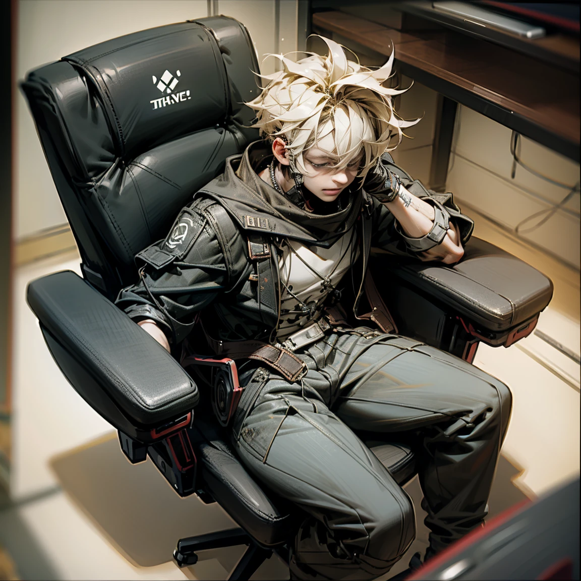 Sterioplays boy gamer sitting in gaming chairs , 4k ,hdr 