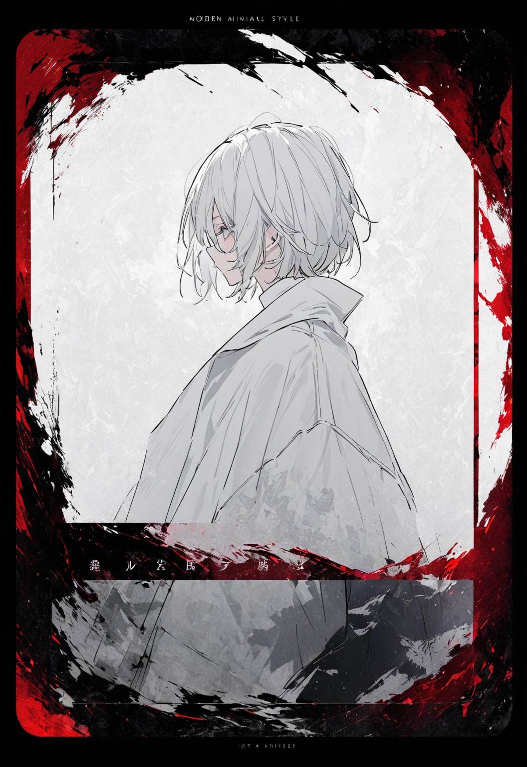 A modern minimalist style blank character profile,Leave a square blank space in the middle。Applicable to card UI。