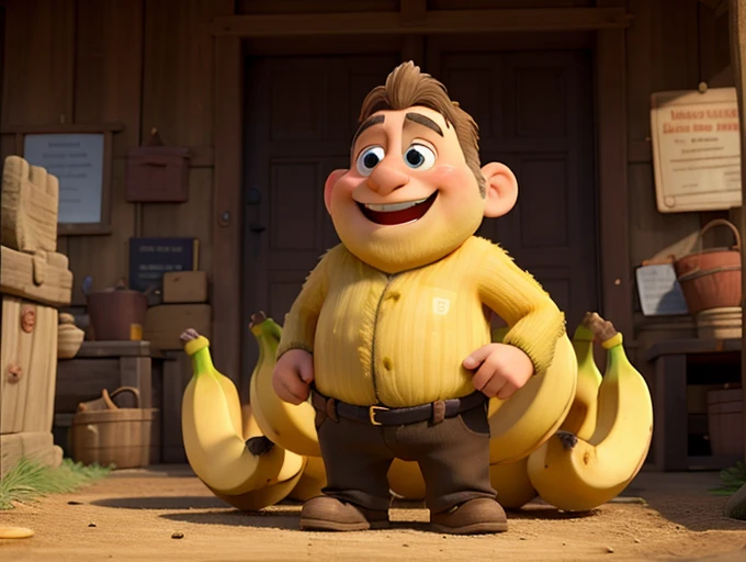 The delighted villagers rewarded him with more bananas