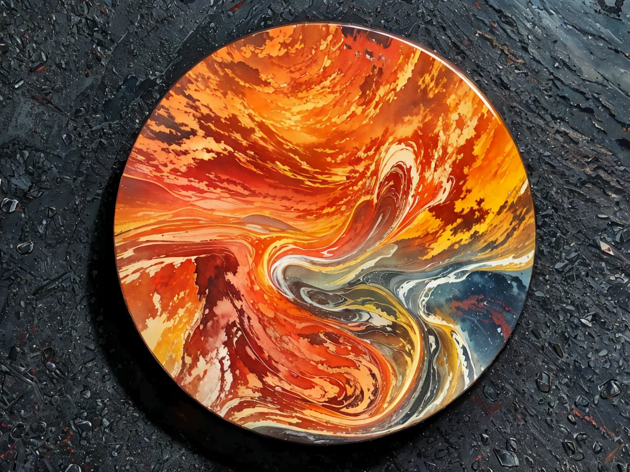 Stormy scenery,The layers of fiery red clouds stack up and change with clear outlines.,The colors are distinct and blended,Clear changes in light and shadow,Silky smooth and delicate watercolor painting
