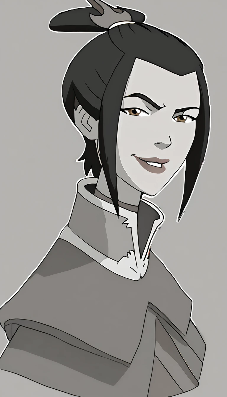 ((masterpiece, best quality)), (Azula), Azula smirks at viewer, lipstick, upper body: bare shoulders, skinny
