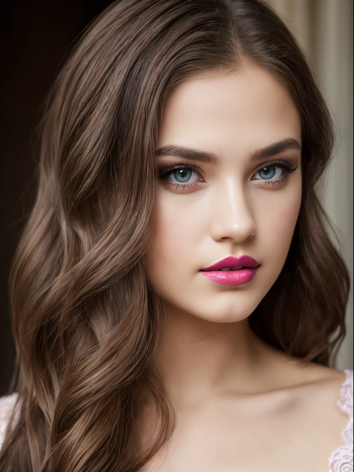(Best quality,8K,A high resolution,Masterpiece:1.2, DSLR, 16k ),Ultra-detailed,(Realistic,Photorealistic,photo-realistic:1.37),Portrait, Creative style artwork, Historical, classical, Sophisticated, plethora of colors ,Highly detailed, Soft lighting, luxurious environment , black dress, there is young woman , girl wearing a red classy royal dress, performing a music video, slim fit (oval perfect shape, asymmetrical face structure, perfect proportion, almond eye type, hazal eye color, detailed eyes, red hair color, 32 inch breasts, hourglass figure, slim body, pale white skin tone ,sexy girl, 21 years old, soft wavy hair, looking away, attitude expression, professional makeup, pink lips)