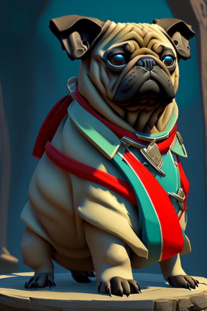 A classic pug mobile character