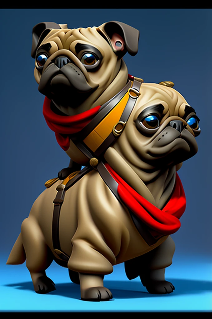 A classic pug mobile character