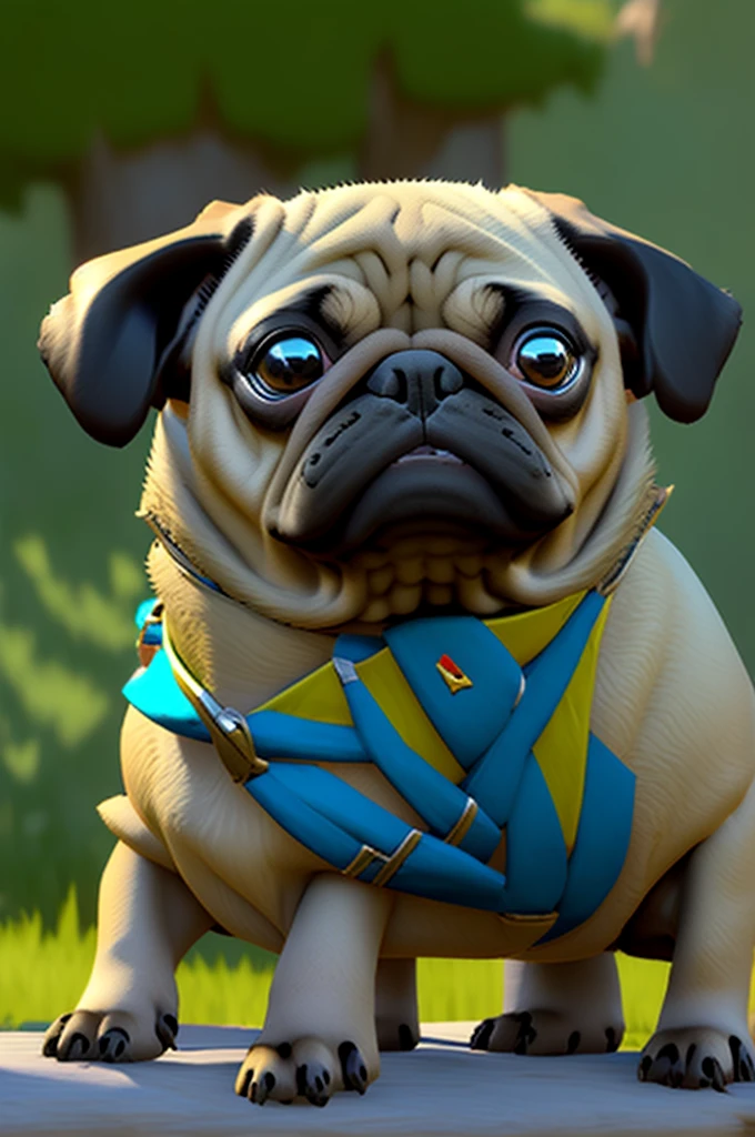 A classic pug mobile character