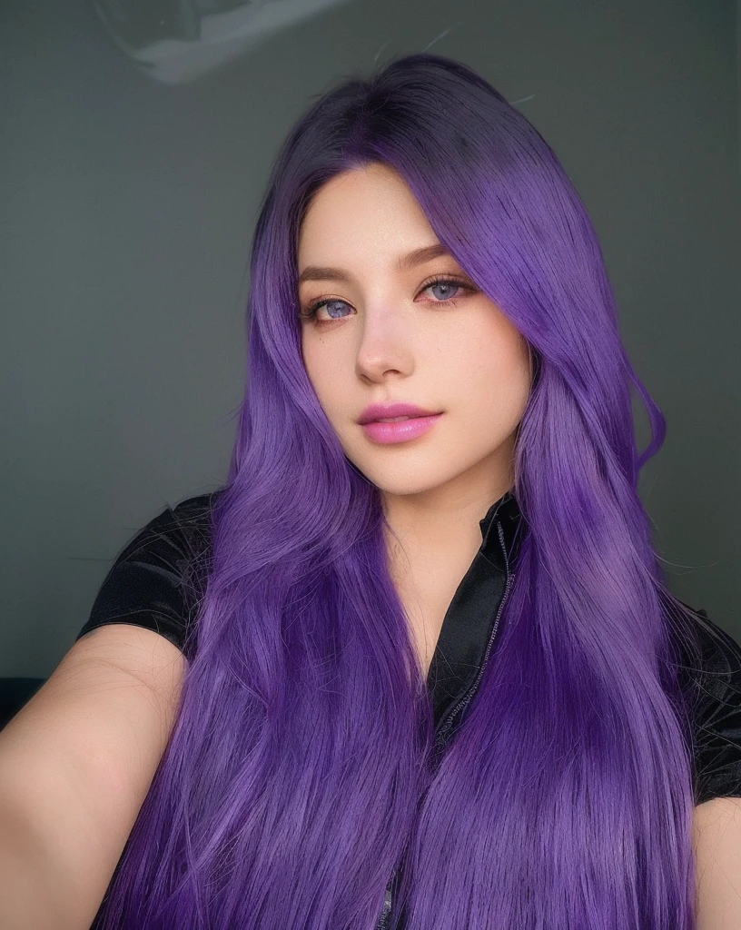 purple hair is long and wavy, purple long hair, long purple hair, violet long hair, long violet hair, violet color, long dark purple hair, purple flowing hair, violet hair, purple color, flowing purple hair, long wavy purple hair, purple hair, with few vivid purple highlights, purple hair portrait of woman, purple hue, deep purple hair