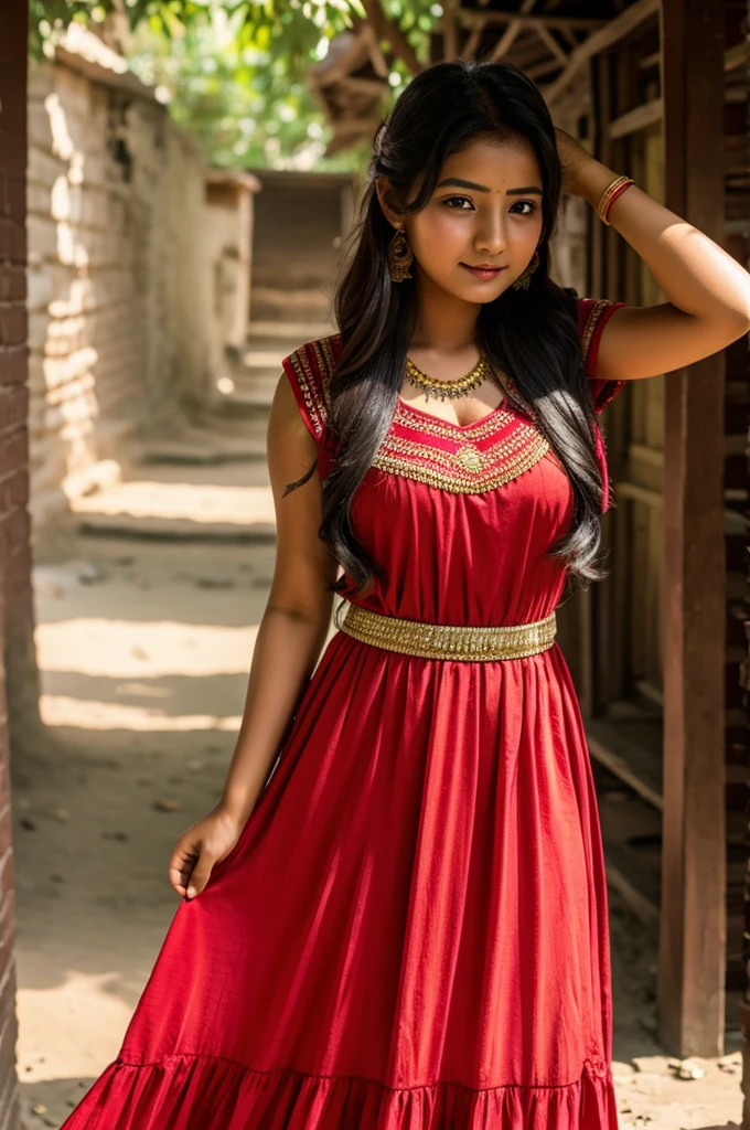 19 year nepali girl full dress-up in hot weather