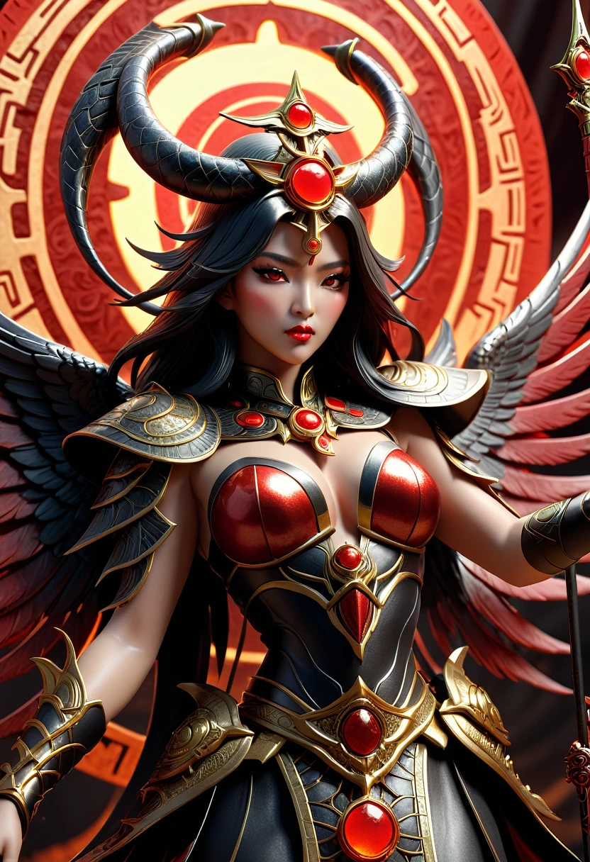 Slayer of Apep, Kiss Of Death,Legacy of the Red Sun, the holy angels, hyper detail very detailed, 3d concept render, artstation, 3d concept render --ar 16:8