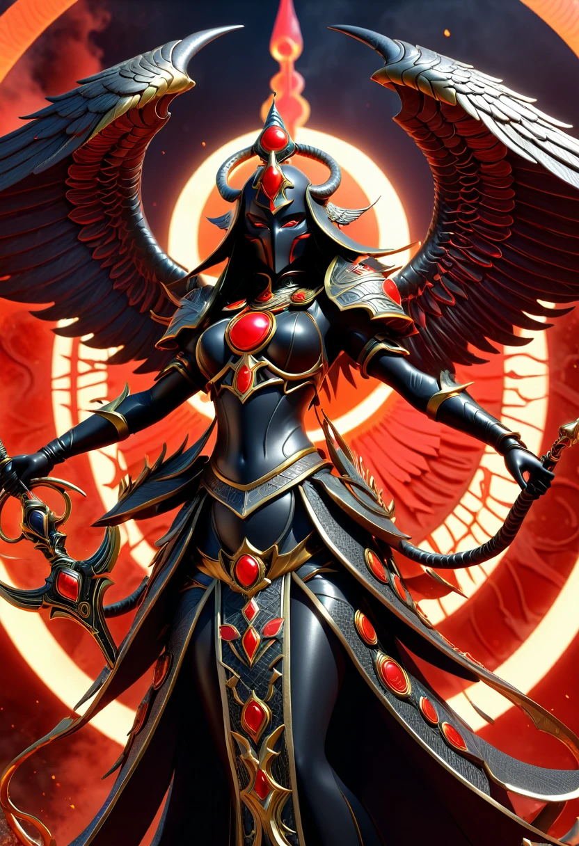 Slayer of Apep, Kiss Of Death,Legacy of the Red Sun, the holy angels, hyper detail very detailed, 3d concept render, artstation, 3d concept render --ar 16:8