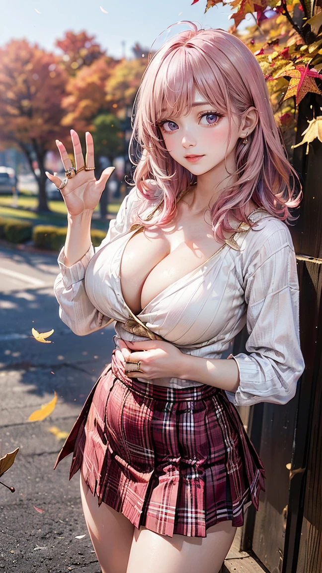 8k, masterpiece, best quality, realistic, higly detailed, cowboy shot, 1girl, solo, Nino, cute, cold-looking girl, waist-length straight hair, square bangs hanging over eyebrows, reddish-pink hair, twin butterfly-shaped ribbons on both sides of head, dark blue eyes, average height, well-endowed figure, large breasts, fashionable girl, various cute accessories, takes care of nails, Lover, show her boobs nudes:1.2, show her  pussy:1.2, spread legs, on desk