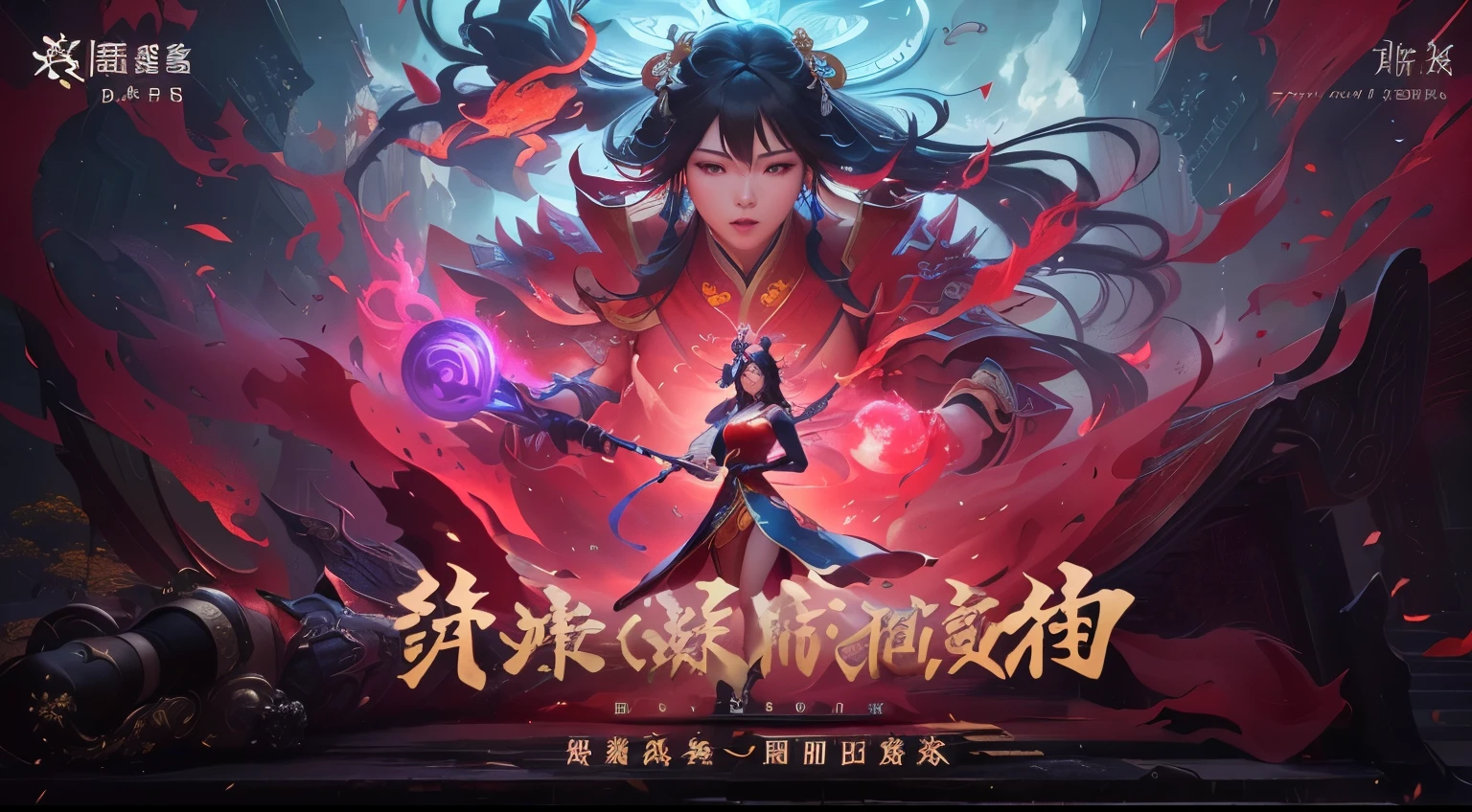 An image of a woman in a red dress taken from a video game, xianxia hero, Xianxia fantasy, girl : The birth of the devil , author:Yang J, Onmyoji detailed art, Onmyoji, Popular on cgstation, 2. 5D CGI anime fantasy artwork, Xianxia, official art works, by Qu Leilei