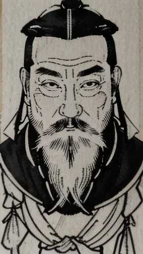 (((whole body))),((Monochrome)),(((Ink Painting))),Oriental、Men in ancient Chinese costumes、(ancient chinese hairstyle male)、As seen in the Romance of the Three Kingdoms々military commander、Highest quality、masterpiece、Ultra-high resolution、(Realistic:1.4)、Game Poster、Crisp and beautiful image quality、beard、Embroidered cloth wrapped around a topknot、whole body ,(Skin of color, ),(beard):1.2), (Very detailed, bloom:1.5), (Highest quality, Concept Art, 4K), (analog:1.2), (high sharpness), (Detailed pupil:1.1), Detailed face and eyes, masterpiece, Highest quality, (Very detailed photos:1.1), 8k, (Dynamic Short Hair), (PurerosFace_v1:0.2), [:(Detailed face:1.2):0.2], sharp, Shadow, 