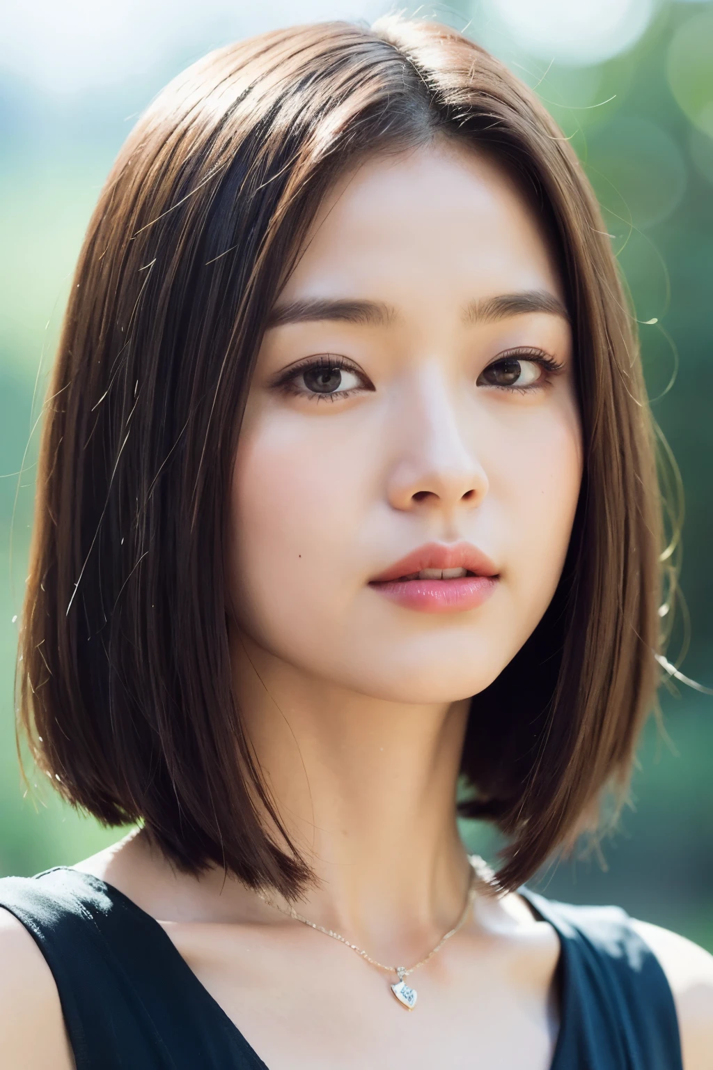 best quality, masterpiece, high resolution, 1girl, beautiful and perfect face, bob cut, maxi dress, intricate detailed, cinematic feel, 8k, extremely detailed