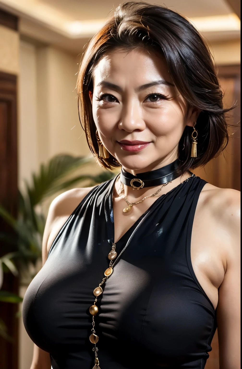 75 years old mom milf Chinese Lady large earring Big choker navel piercing decoration A bracelet Silver Hair realisitic Gorgeous Madame Beautiful Mature Woman sexly Smile Gentle woman navel piercing 4K High quality shower room Gorgeous Madame Beautiful Mature Woman