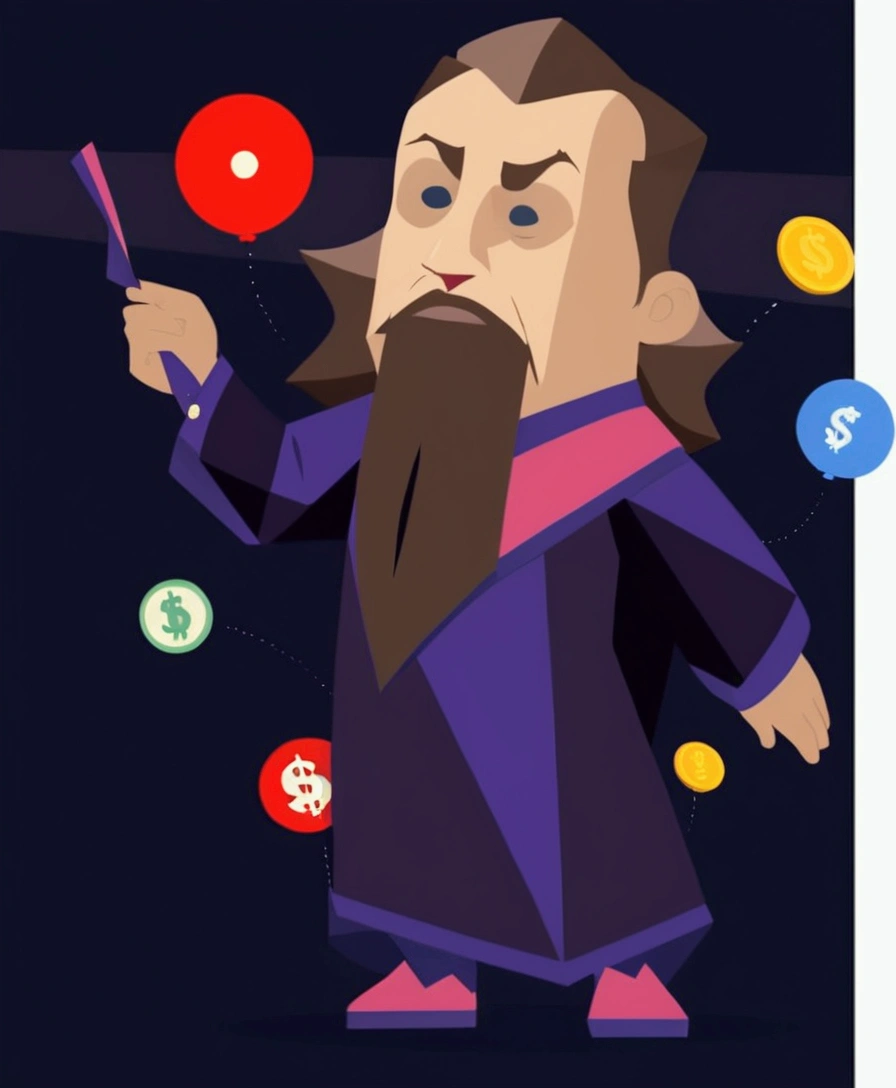 A joker holding money