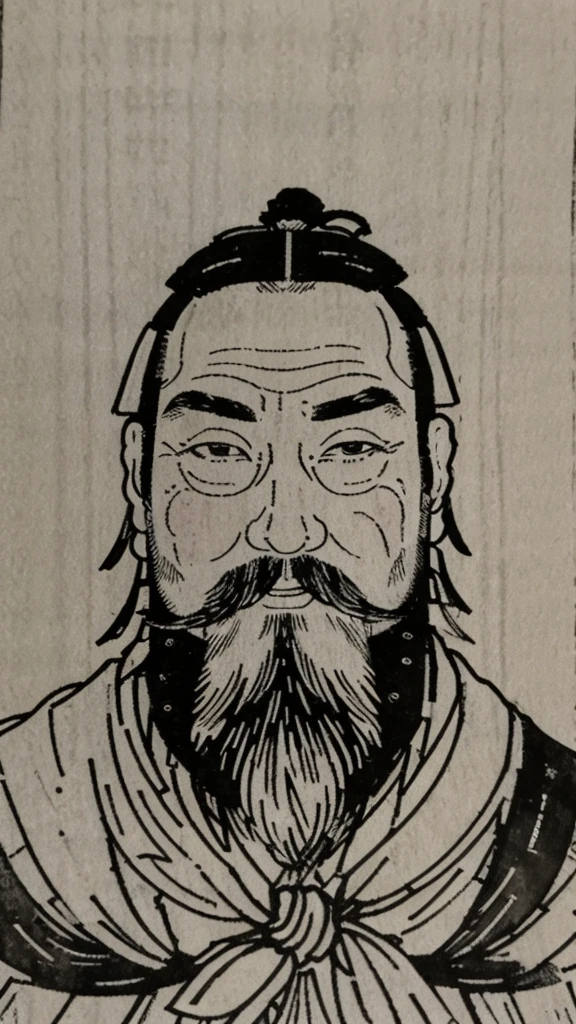 (((whole body))),((Monochrome)),(((Ink Painting))),Oriental、Men in ancient Chinese costumes、(ancient chinese hairstyle male)、As seen in the Romance of the Three Kingdoms々military commander、Highest quality、masterpiece、Ultra-high resolution、(Realistic:1.4)、Game Poster、Crisp and beautiful image quality、beard、Embroidered cloth wrapped around a topknot、whole body ,(Skin of color, ),(beard):1.2), (Very detailed, bloom:1.5), (Highest quality, Concept Art, 4K), (analog:1.2), (high sharpness), (Detailed pupil:1.1), Detailed face and eyes, masterpiece, Highest quality, (Very detailed photos:1.1), 8k, (Dynamic Short Hair), (PurerosFace_v1:0.2), [:(Detailed face:1.2):0.2], sharp, Shadow, 