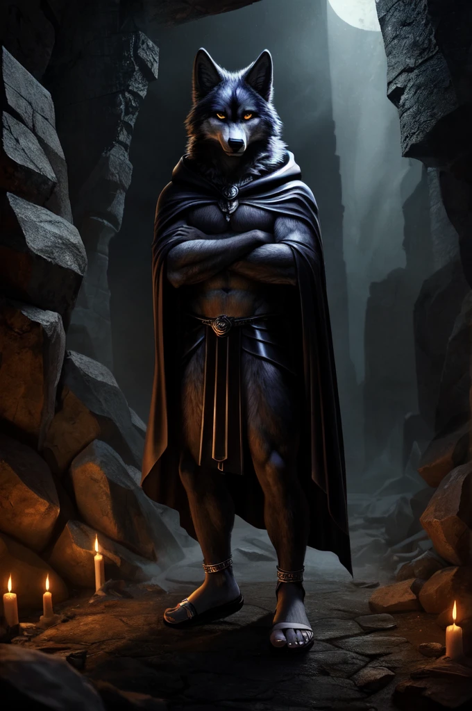 furry, otter, male. hood, loincloth, tribal markings, feathers. on pedestal, worshipping. glowing eyes.
dark forest background, gloomy, dark, creepy, bright light.
detailed character design, intricate details, masterpiece, best quality, absurdres, cinematic, sharp focus, deep rich colors, vibrant.