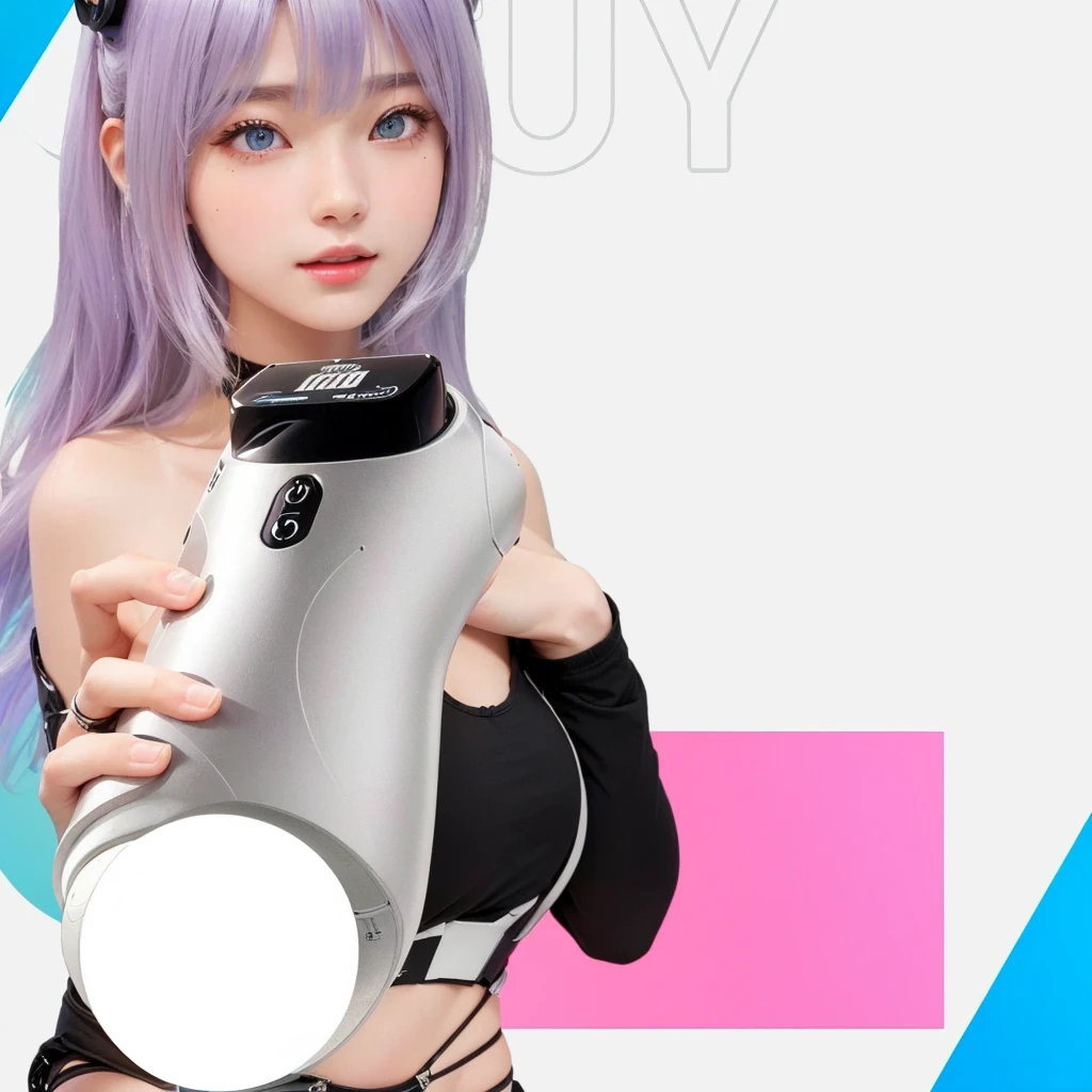 A lady holding a hair dryer, Popular on cgstation, for ps5, Popular on cgstation内容, Cute robot girl, Ultra high quality model, Electronic Girl, Electronic Girl, Feminine body, Female body, Qatar, Waifu, 2 d cg, Live2d Virtual YouTuber Model, 3D Products