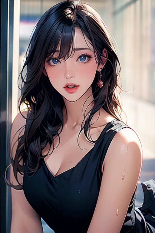 1woman and 1dog,kyoko otonashi, 29yo, adult mature female,Beautiful Finger,Beautiful long legs, Beautiful body, Beautiful character design, perfect balance, detailed shiny skin, sexy, curvy body, detailed hands, collarbone, huge Breasts, narrow_waist,  huge butt, sweat,steam, 
BREAK ,kneeling, (close up to face:1.5), , open mouth ,  shirt, skirt, 
BREAK
apartment,
BREAK
(embarrassed :1.3), Increased sexual excitement, anticipation, and desire, Estrus,t-shirt, pants,wet clothes, Soaking wet, bitch, pussy cat, hentai, masochist, Exhibitionist, High sexual desire, Neat bitch,
BREAK
best quality, photorealistic, raw photo, Realism, 
((masterpiece, best quality)), realistic, detailed gradation, elements,vibrant,uhd picture , crystal translucency, vibrant artwork, 
extremely detailed CG unity 8k wallpaper, perfect lighting,Colorful, 
:1.5ultra high res, HDR, Kodak portra 400, film grain, blurry background, bokeh:1.2, lens flare, (vibrant_color:1.2),professional photograph
BREAK
 darkblue hair, Symmetrical bangs between eyes,long hair,  bangs, (Voluminous hair:1.3),  updo hair style
BREAK
darkblue eyes,
,Beautiful Nose,perfect eyes, perfect face,expressive eyes, detailed face,perfect eyes, beautiful_face, detailed gradation face
round face, 
BREAK 
, makeup,Mysterious look, ,frown,  Exhausted, Enchanted,
BREAK
