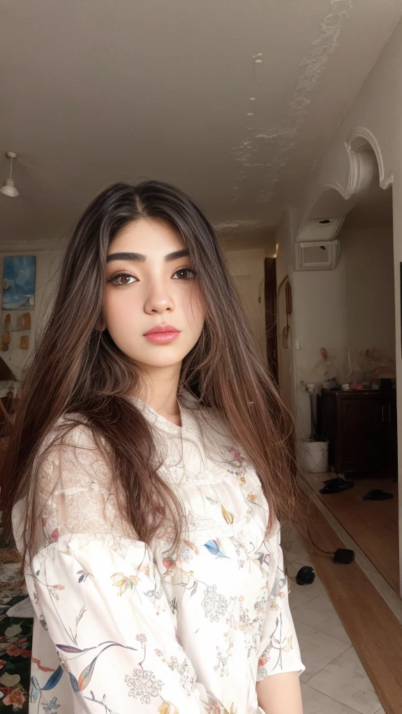 Turn this photo of me into a painting with full details that looks like me and is 3D. I'm Persian girl.
